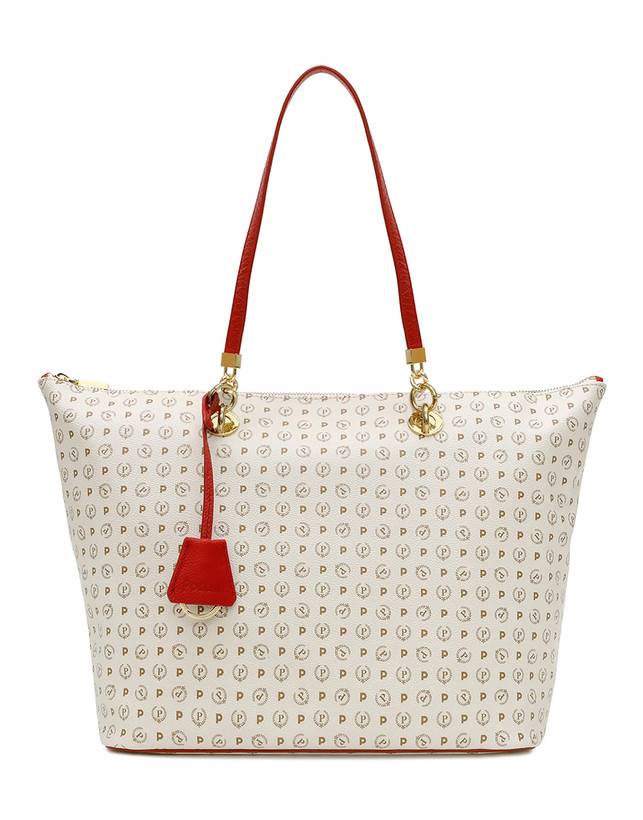 Pollini Shopping Bag Heritage Logo Classic Avorio/lacca Fino al 65% di sconto