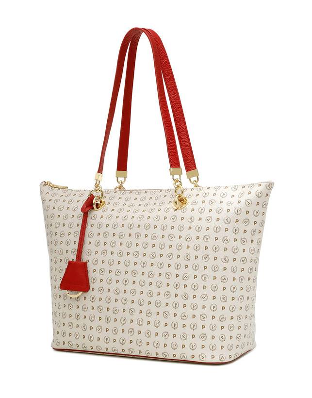 Pollini Shopping Bag Heritage Logo Classic Avorio/lacca Fino al 65% di sconto