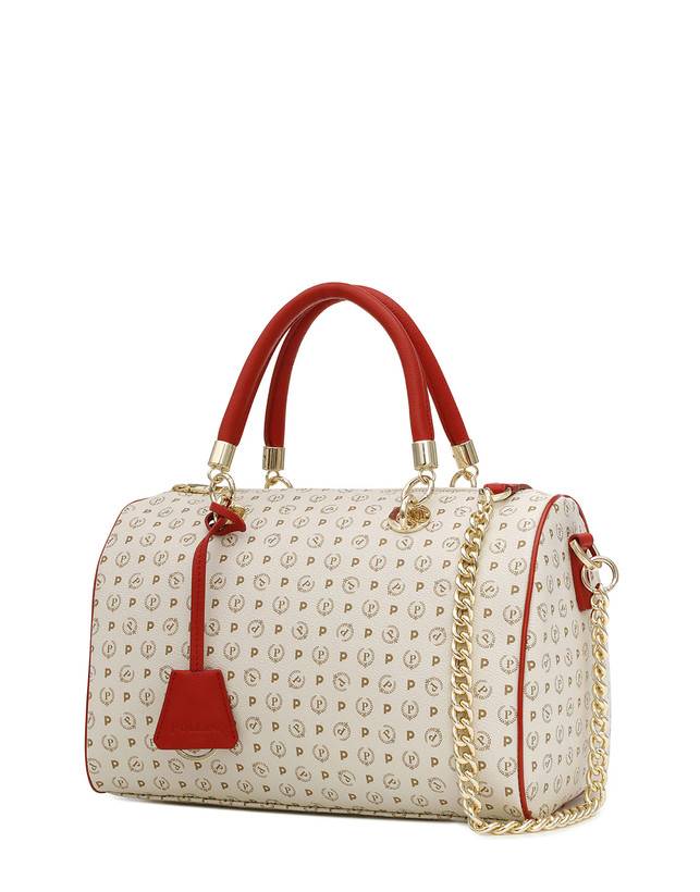 Pollini Borsa Bauletto Heritage Logo Classic Avorio/lacca Sostegno trimestrale