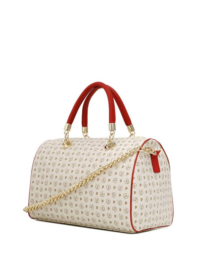 Pollini Borsa Bauletto Heritage Logo Classic Avorio/lacca Sostegno trimestrale