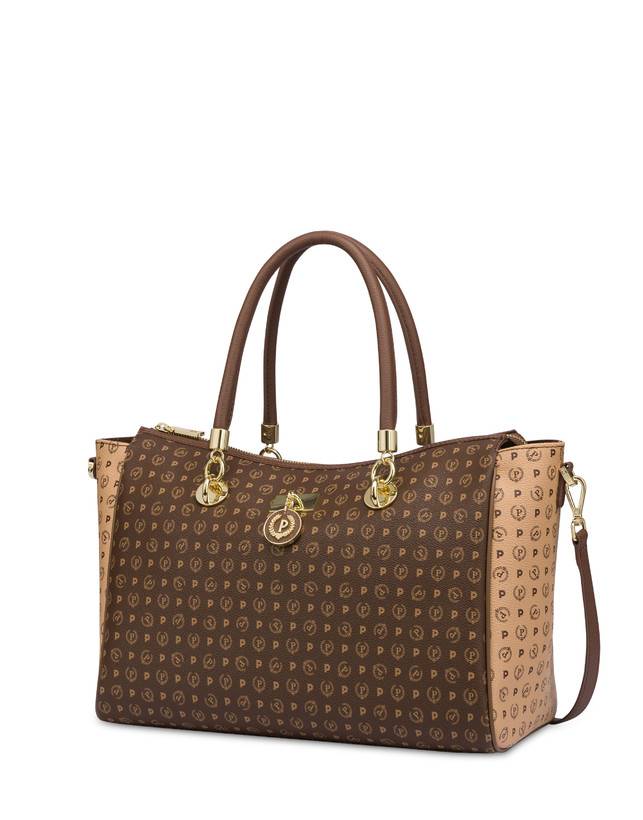 Pollini Borsa Doppio Manico Bicolore Heritage Logo Classic Marrone/crema/marrone Fino al 55% di sconto