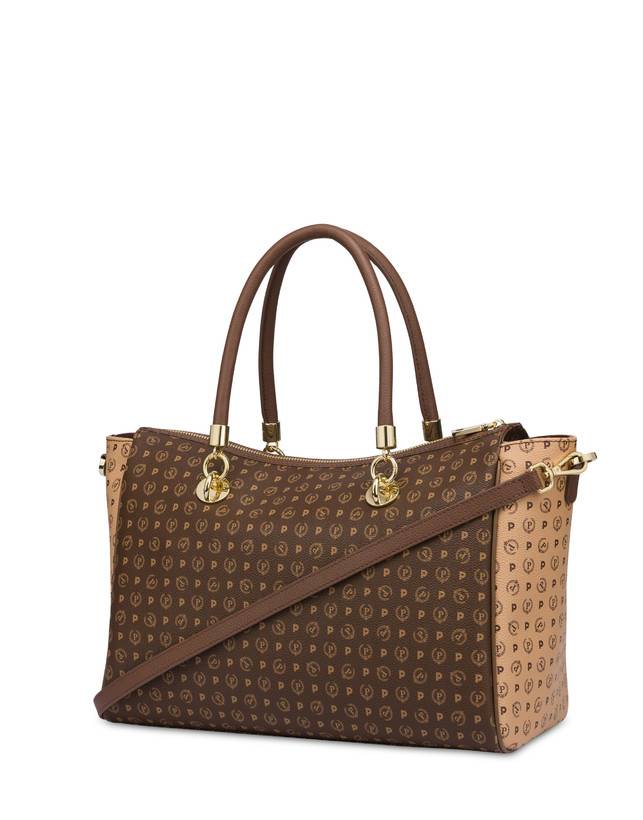 Pollini Borsa Doppio Manico Bicolore Heritage Logo Classic Marrone/crema/marrone Fino al 55% di sconto