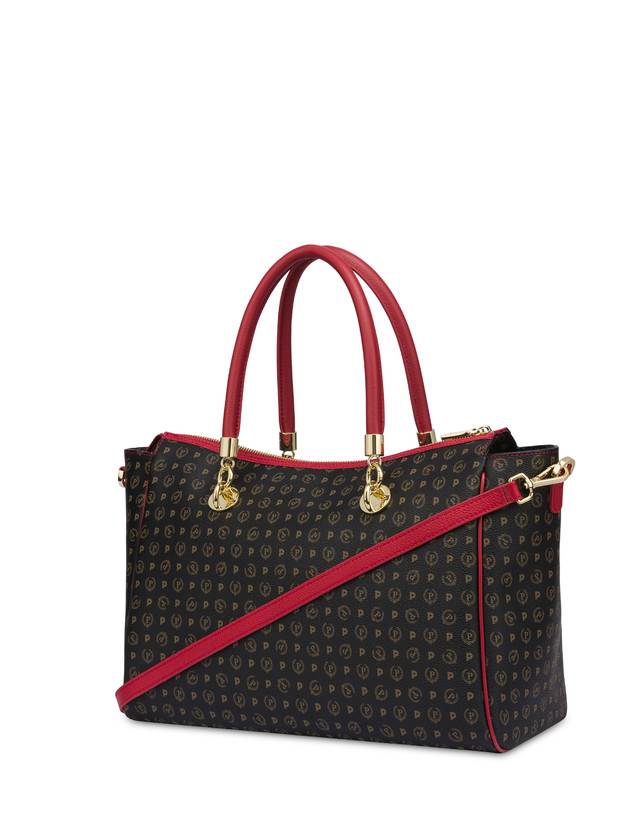 Pollini Borsa Doppio Manico Heritage Logo Classic Nero/lacca Discount Store per i nuovi prodotti