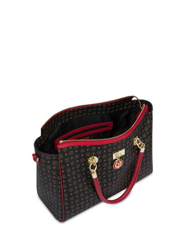 Pollini Borsa Doppio Manico Heritage Logo Classic Nero/lacca Discount Store per i nuovi prodotti