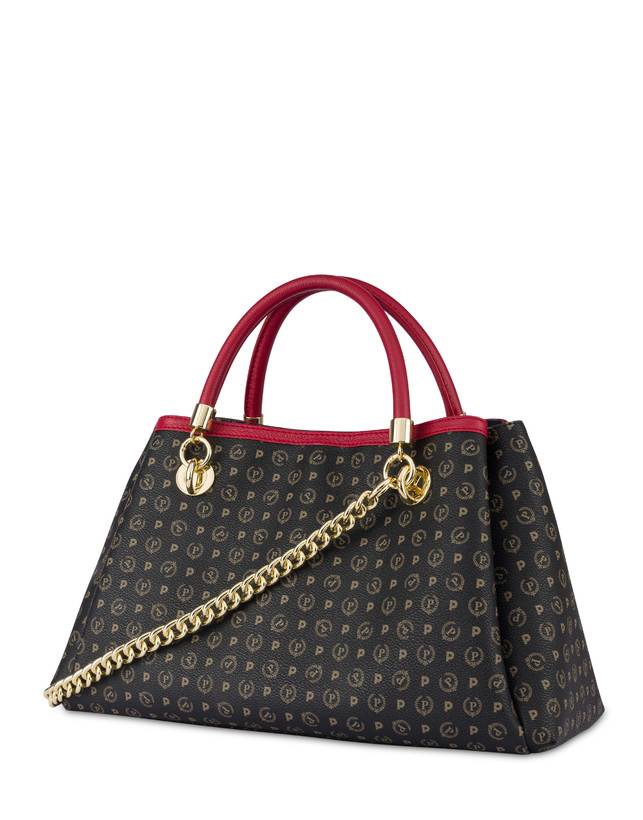 Pollini Borsa A Mano Heritage Logo Classic Nero/lacca Super sconto