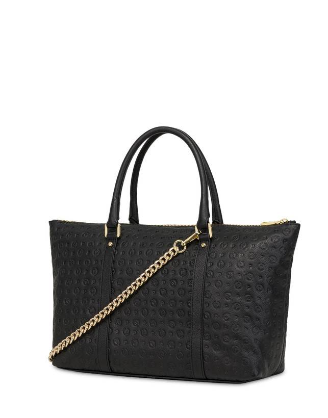 Pollini Shopping Bag Heritage Logo Embossed Nero 50% di sconto con spedizione gratuita