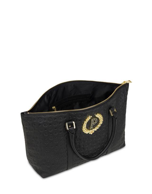 Pollini Shopping Bag Heritage Logo Embossed Nero 50% di sconto con spedizione gratuita