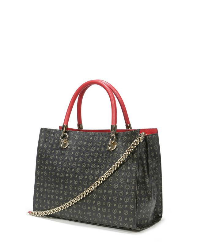 Pollini Shopping Bag Heritage Logo Classic Nero/lacca Trasporto libero internazionale