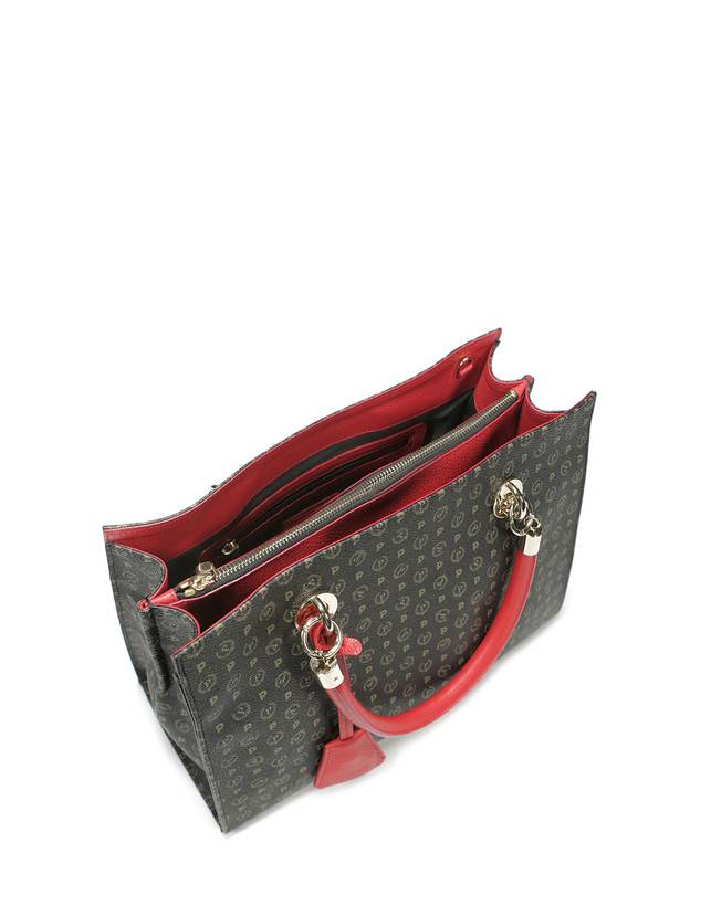 Pollini Shopping Bag Heritage Logo Classic Nero/lacca Trasporto libero internazionale