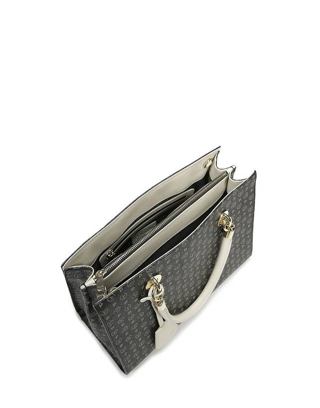Pollini Shopping Bag Heritage Logo Classic Nero/avorio Officina