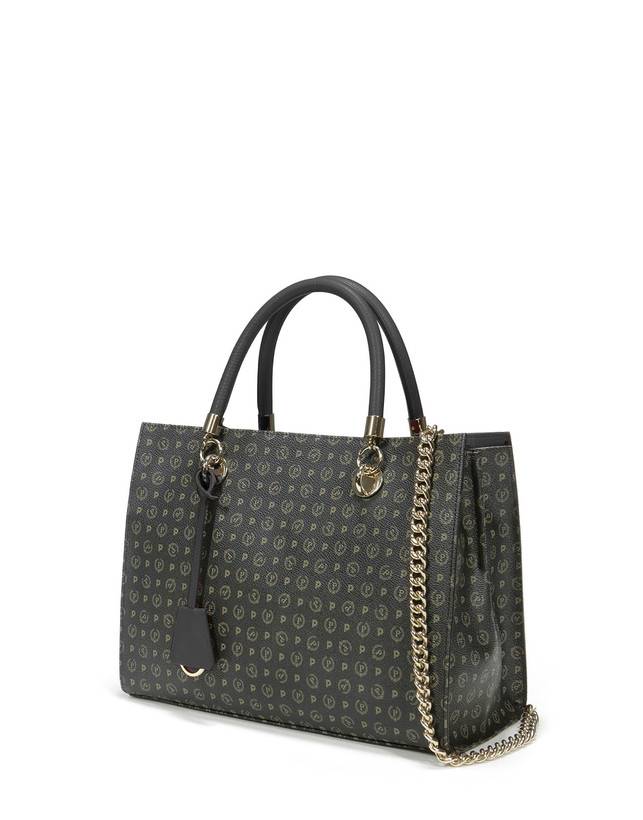 Pollini Shopping Bag Heritage Logo Classic Nero/nero Limitato a 3 giorni