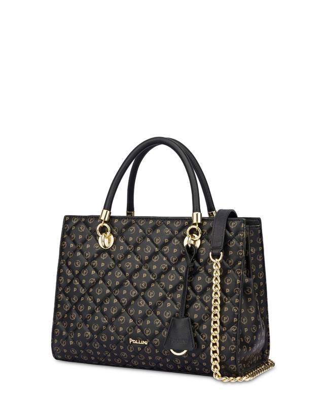 Pollini Shopping Bag Heritage Matelassé Nero/nero In vendita