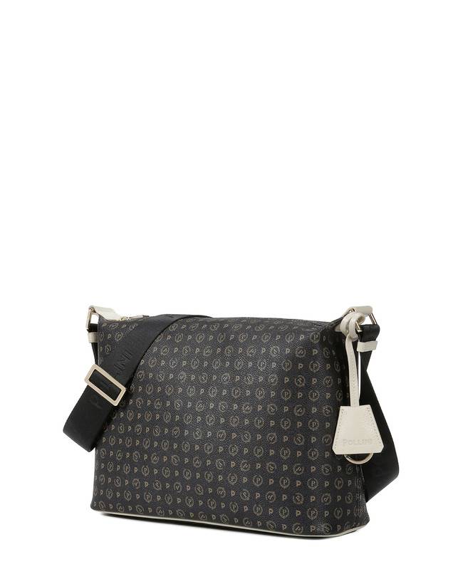Pollini Borsa Hobo Heritage Logo Classic Nero/avorio In Linea