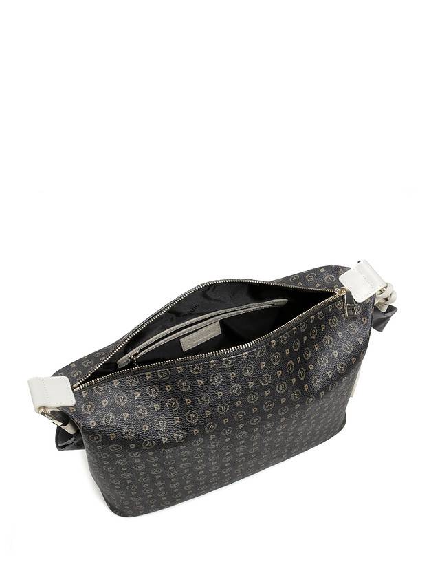 Pollini Borsa Hobo Heritage Logo Classic Nero/avorio In Linea