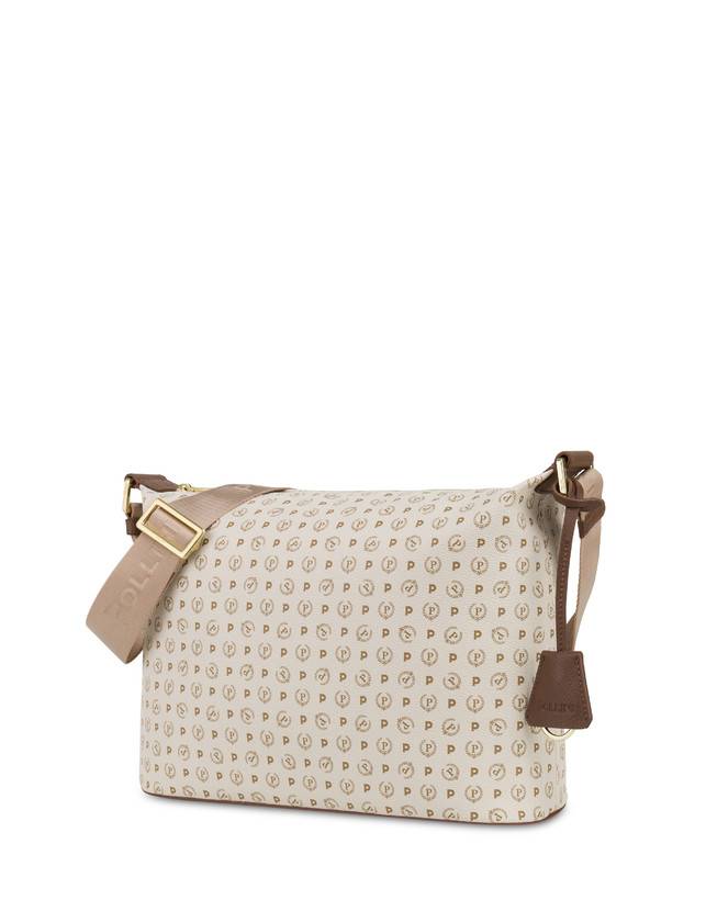 Pollini Borsa Hobo Heritage Logo Classic Avorio/marrone Nuovo