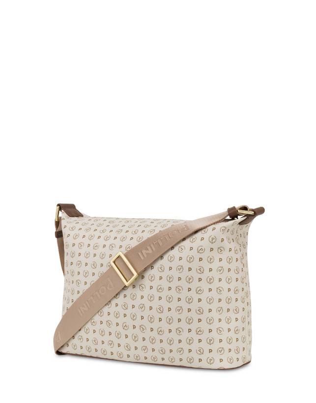 Pollini Borsa Hobo Heritage Logo Classic Avorio/marrone Nuovo