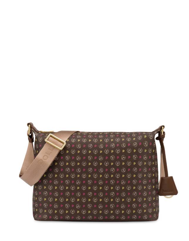 Pollini Borsa Hobo Heritage Logo Classic Multicolor/marrone Qualità