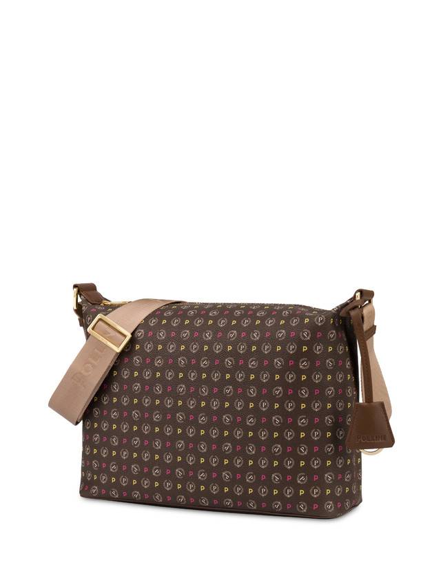 Pollini Borsa Hobo Heritage Logo Classic Multicolor/marrone Qualità