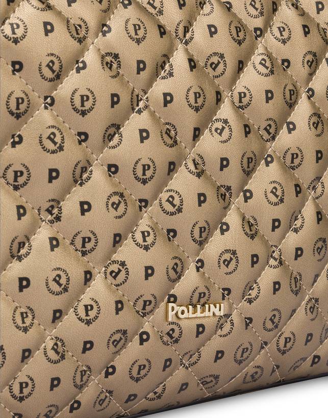 Pollini Borsa A Spalla Heritage Matelassé Oro/nero Vendita