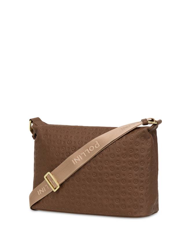 Pollini Borsa A Spalla Con Tracolla Regolabile Heritage Logo Embossed Marrone Pezzi Unici