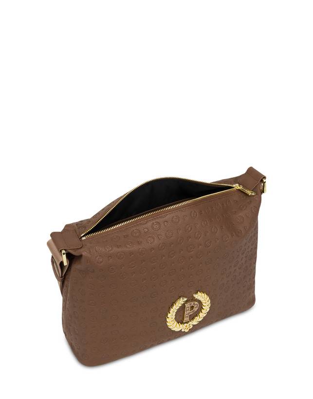 Pollini Borsa A Spalla Con Tracolla Regolabile Heritage Logo Embossed Marrone Pezzi Unici