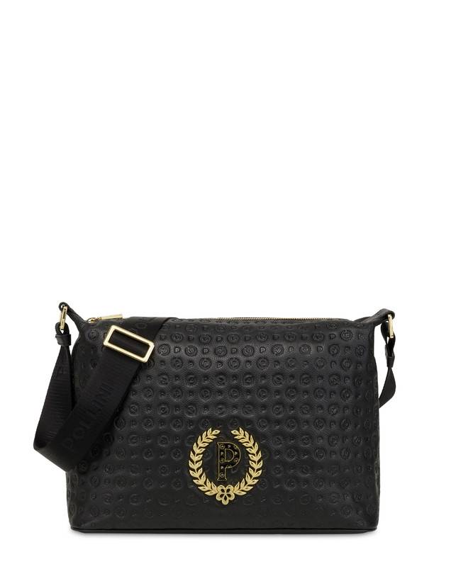 Pollini Borsa A Spalla Con Tracolla Regolabile Heritage Logo Embossed Nero Soddisfazione Garantita