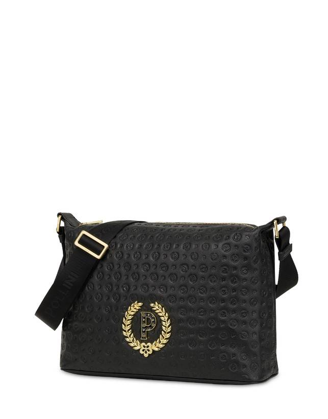 Pollini Borsa A Spalla Con Tracolla Regolabile Heritage Logo Embossed Nero Soddisfazione Garantita
