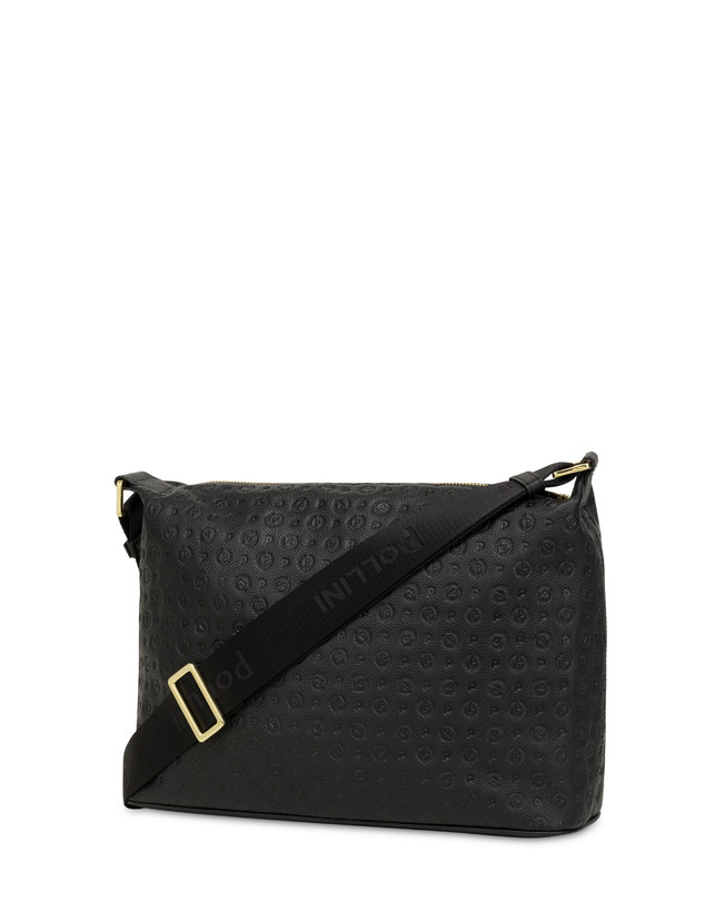 Pollini Borsa A Spalla Con Tracolla Regolabile Heritage Logo Embossed Nero Soddisfazione Garantita