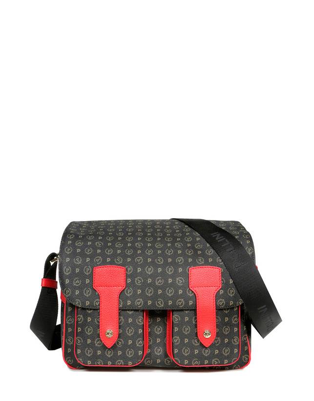 Pollini Borsa A Spalla Multitasche Heritage Logo Classic Nero/lacca Negozi Online