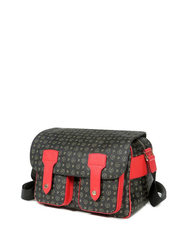 Pollini Borsa A Spalla Multitasche Heritage Logo Classic Nero/lacca Negozi Online