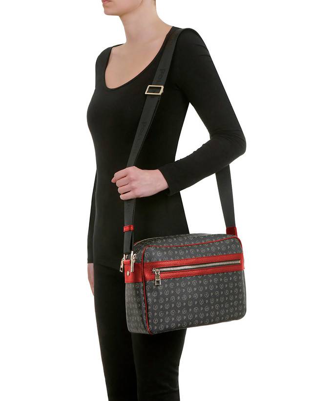 Pollini Borsa A Spalla Heritage Logo Classic Nero/lacca Consegna Veloce