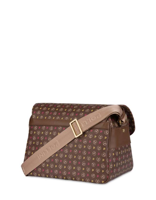 Pollini Borsa A Spalla Multitasche Heritage Logo Classic Multicolor/marrone Promozione Limitata