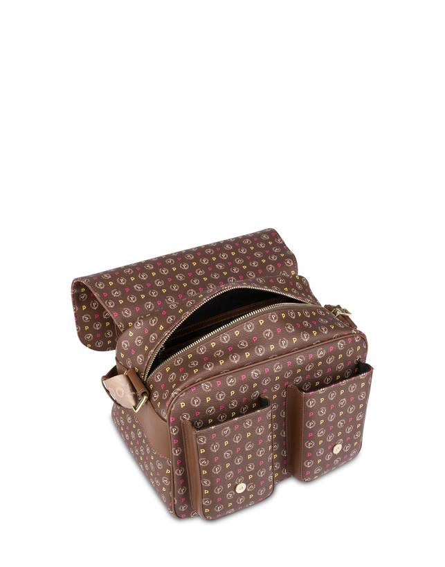 Pollini Borsa A Spalla Multitasche Heritage Logo Classic Multicolor/marrone Promozione Limitata