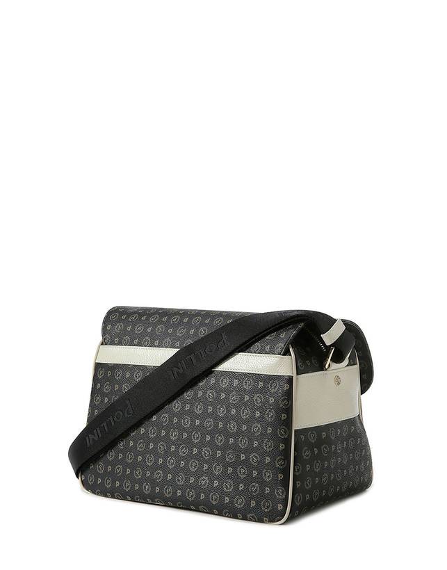 Pollini Borsa A Spalla Multitasche Heritage Logo Classic Nero/avorio Fino Al -60%