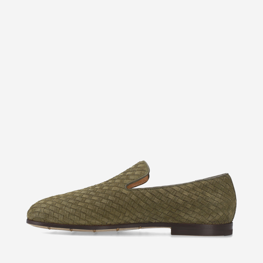 Premiata Slip-on Arden 32154G in camoscio intrecciato Grande vendita