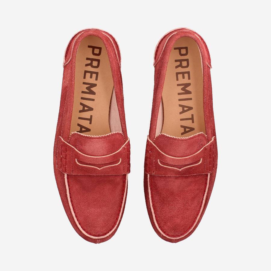 Premiata Mocassini M6780B in suede cardinale Offerta