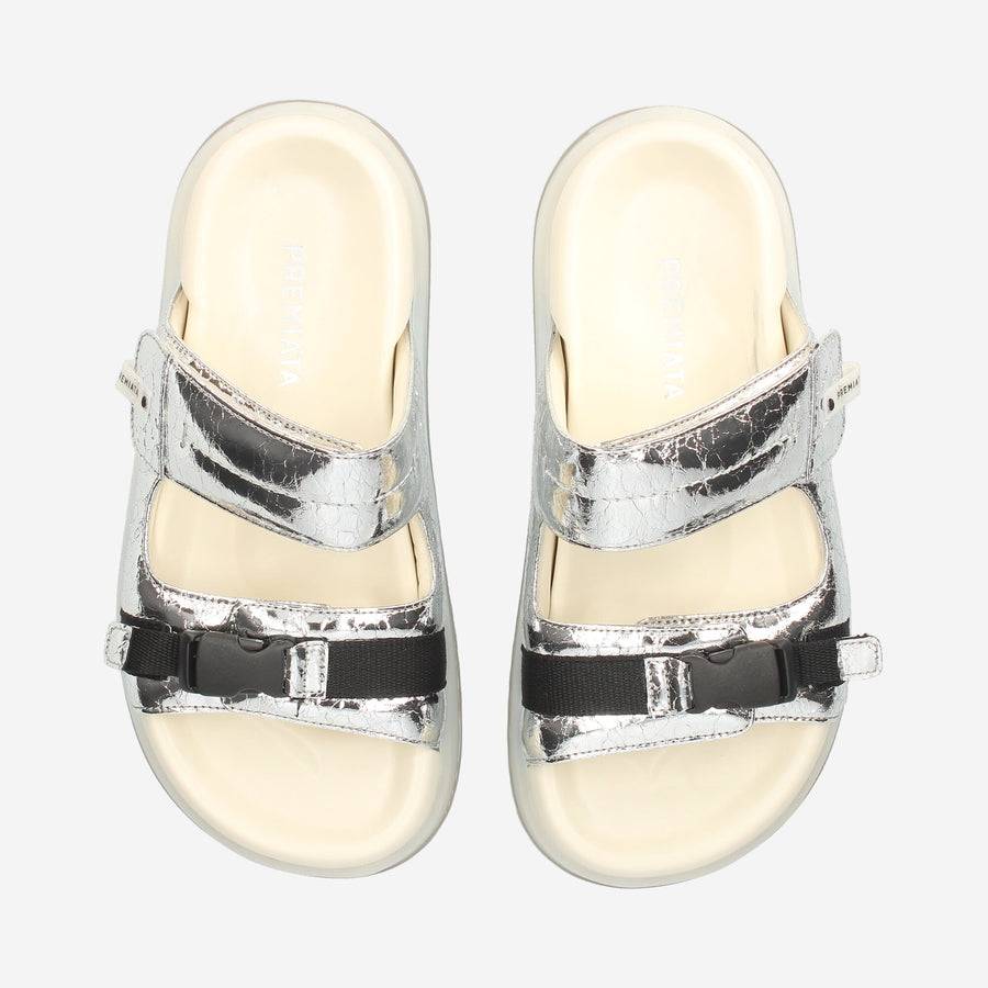 Premiata Sandali bassi M6701A in laminato silver Hotsell