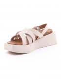 BUENO Sandalo con zeppa donna BUENO Y5904 CREMA Offerte