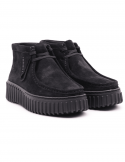 CLARKS Polacco donna CLARKS TORHILL MOSS BLK SDE in pelle nabuck Nuovo