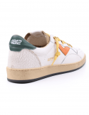 4B12 Sneakers uomo QUATTROBARRADODICI PLAY NEW 57 in pelle bianca Outlet
