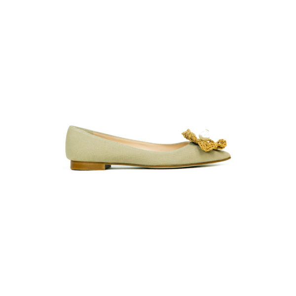 Prosperine Ballerina da Donna in Tessuto con Fiore Pezzi Unici