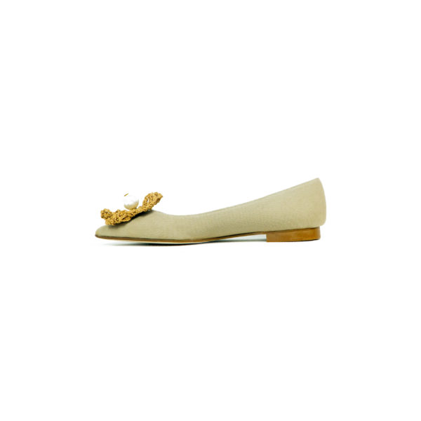 Prosperine Ballerina da Donna in Tessuto con Fiore Pezzi Unici