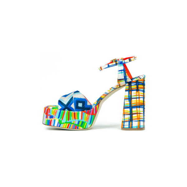 Prosperine Sandalo da Donna con Plateu Multicolor Vendita