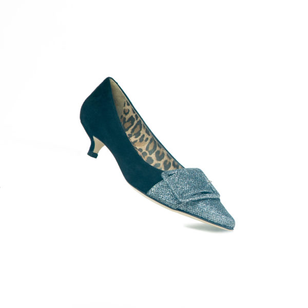 Prosperine Scarpa da Donna con Tacco in Camoscio e Glitter In Vendita