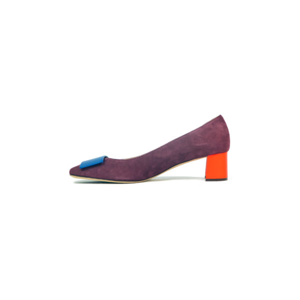 Prosperine Scarpa da Donna in Camoscio con Tacco con Placca Vendita Calda