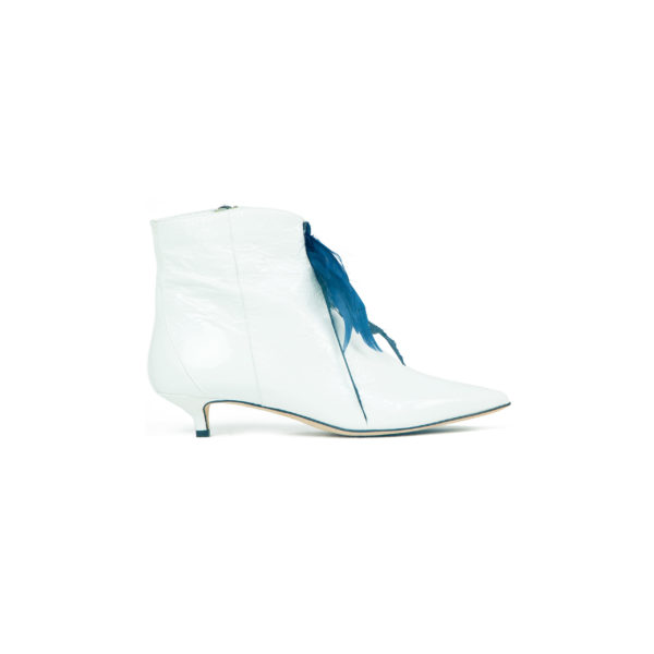 Prosperine Stivale da Donna in Vernice con Piume Italia