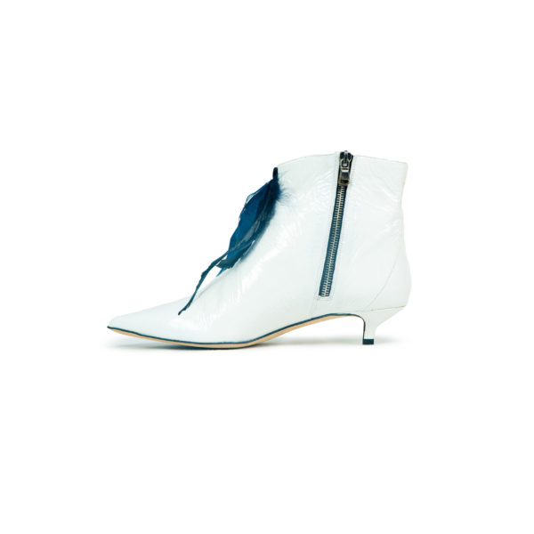 Prosperine Stivale da Donna in Vernice con Piume Italia