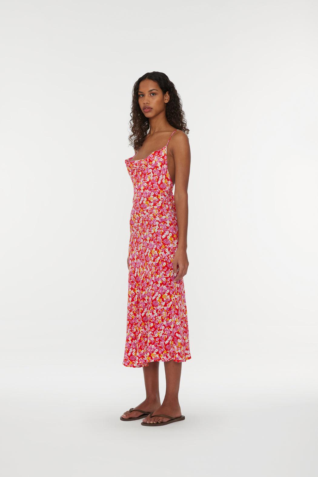 Reina Olga Jacquard Midi Strap Dress Novità