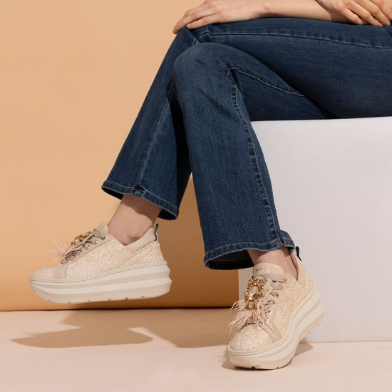 Lorenzo Mari Sneakers NEW Veronica Rafia Outlet