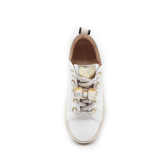 Lorenzo Mari Sneaker Clio Bianco/Platino Hotsell